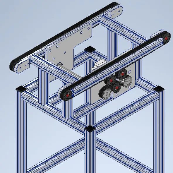 【工程机械】dual-belt简单的双带式输送机3D图纸 STP格式