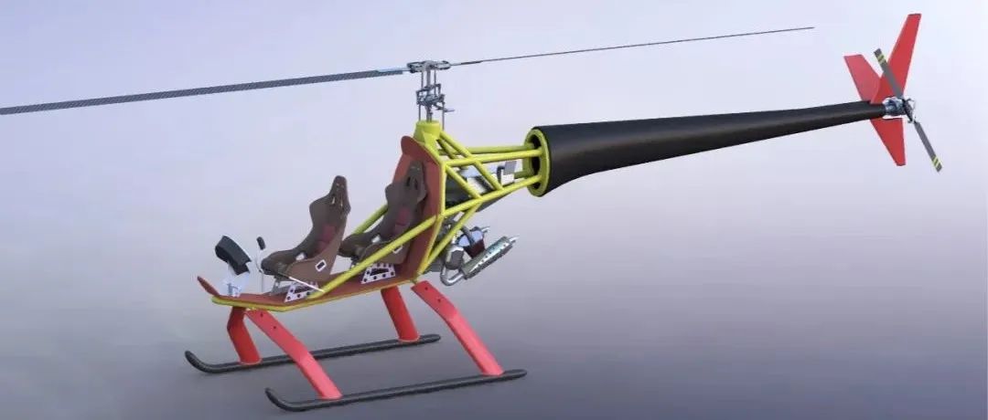 【飞行模型】CLASS6双座直升机3D数模图纸 STEP格式
