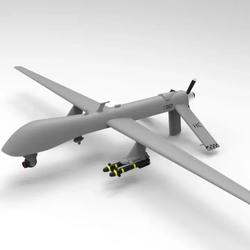 【飞行模型】Predator Drone掠夺者无人机3D数模图纸 STEP格式