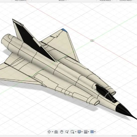 【飞行模型】Saab 35 Draken战斗机简易模型3D图纸 STEP格式