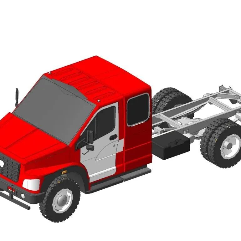【工程机械】GAZ-C42R33卡车3D数模图纸 IGS STP格式