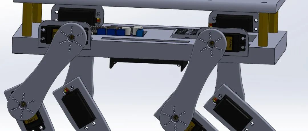 【机器人】 Tran Quadruped Robot Dog简易四足机器狗结构3D图纸