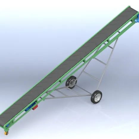 【工程机械】Esteira de Sacos 8米斜坡输送机3D图纸 STEP IGS格式