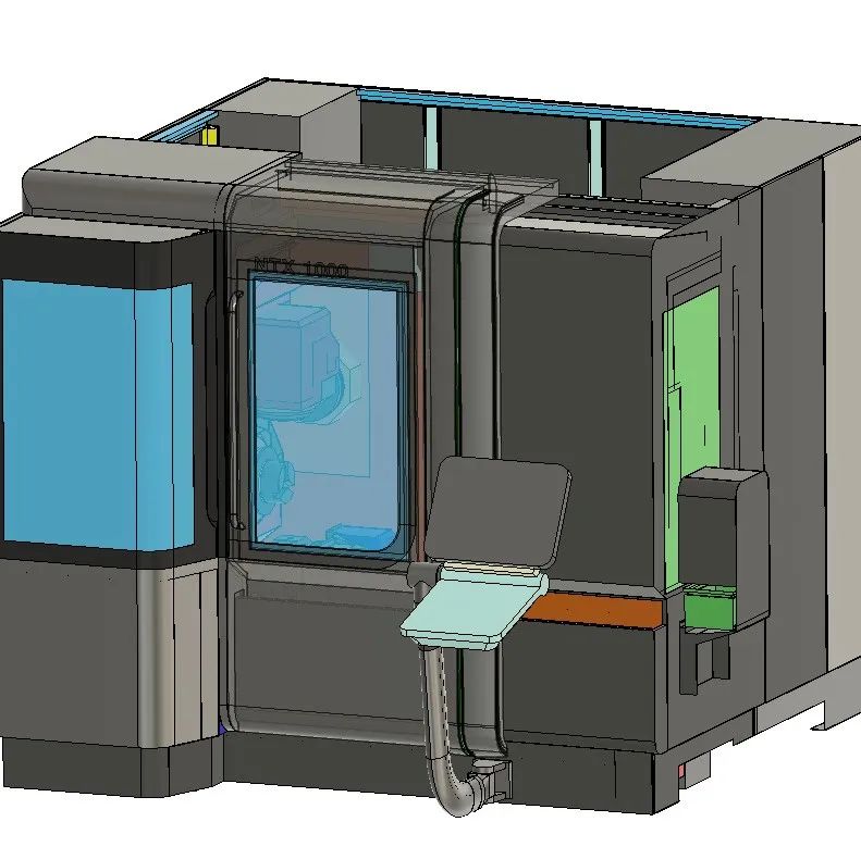 【工程机械】DMG MORI NTX1000数控车削铣削中心简易模型3D图纸 STEP格式