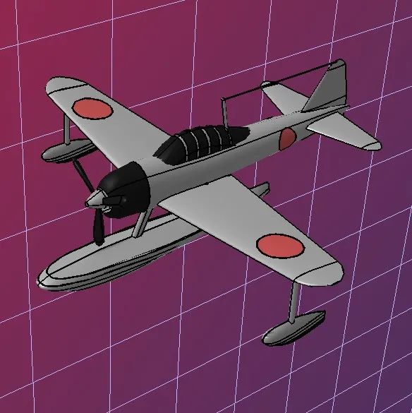 【飞行模型】Nakajima A6M2-N浮式飞机模型3D图纸 STEP STL格式