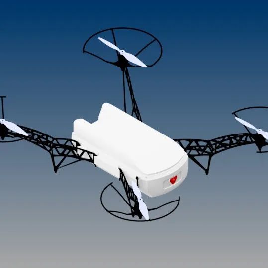 【飞行模型】drone-598四轴无人机外形3D图纸 STP格式