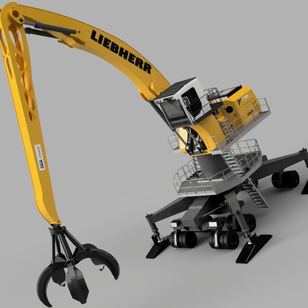 【工程机械】Liebherr LH120 crane轮式挖掘机3D数模图纸 STEP格式