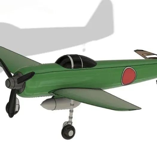 【飞行模型】Nakajima Ki-43隼式战斗机简易模型3D图纸 STEP STL格式