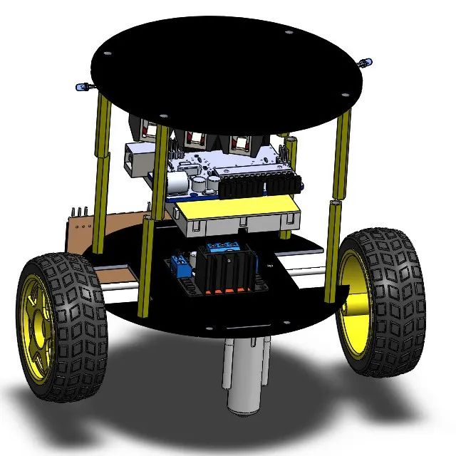 【机器人】Arduino迷宫解迷直线跟随器3D数模图纸 Solidworks设计