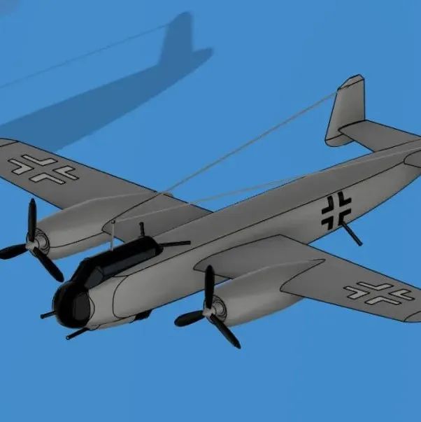 【飞行模型】Dornier Do 217轰炸机简易模型3D图纸 STEP STL格式