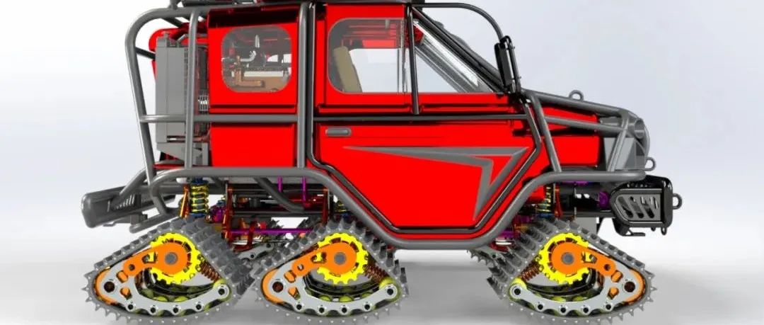 【其他车型】Offroad 6x6 tracked履带车模型3D图纸 x_t格式