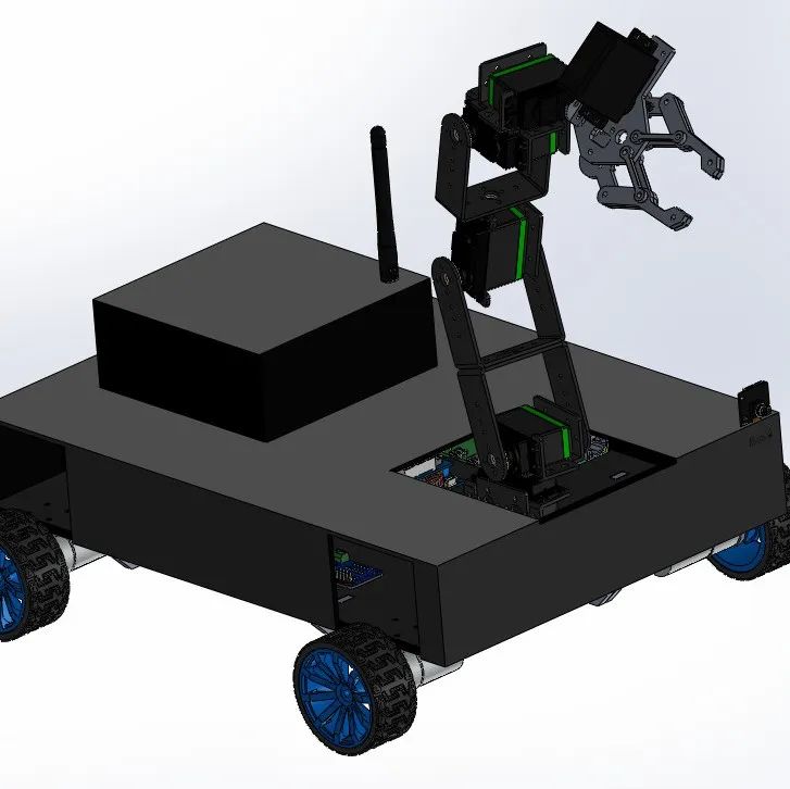 【机器人】6自由度手臂拆弹机器人小车3D图纸 Solidworks设计
