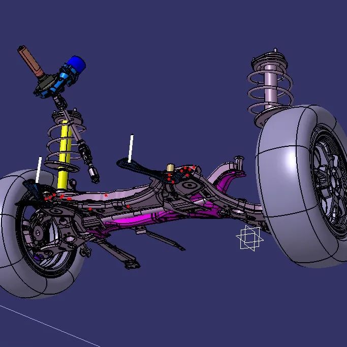 【汽车轿车】轿车前底盘悬挂系统3D图纸 CATIA设计 附STP