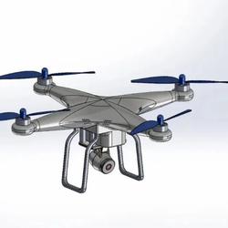 【飞行模型】quadcopter-drone-40四轴无人机3D数模图纸 Solidworks设计