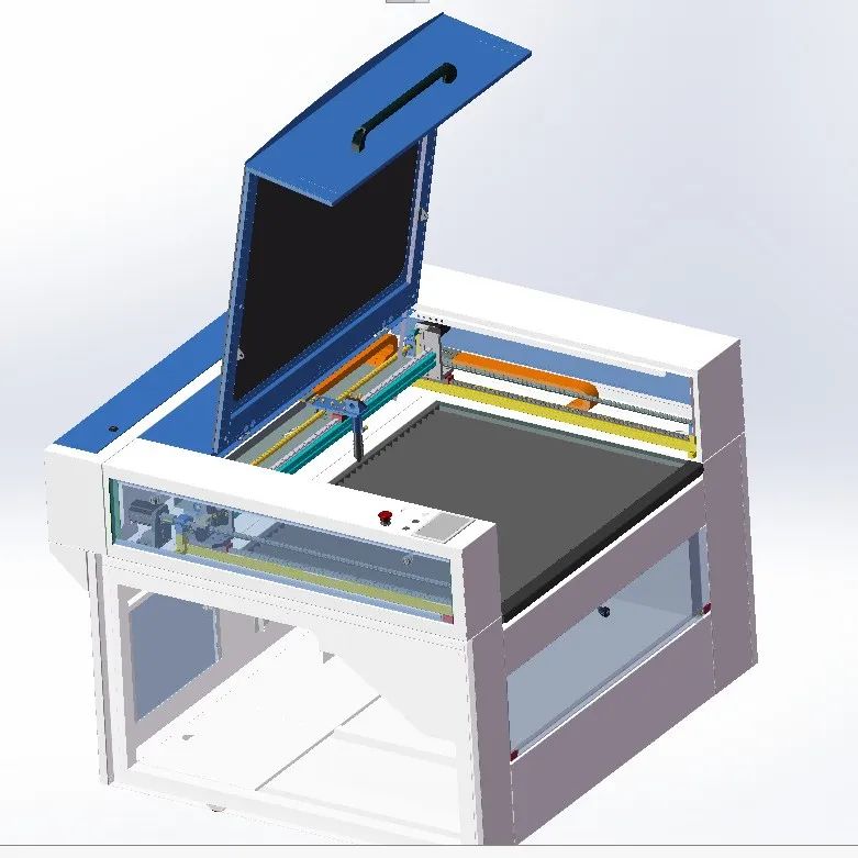 【工程机械】塑料和皮革激光切割机3D数模图纸 x_t格式