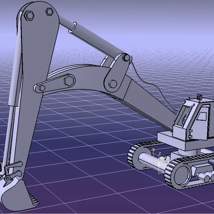 【工程机械】Pokland简易挖掘机模型3D图纸 CATIA设计