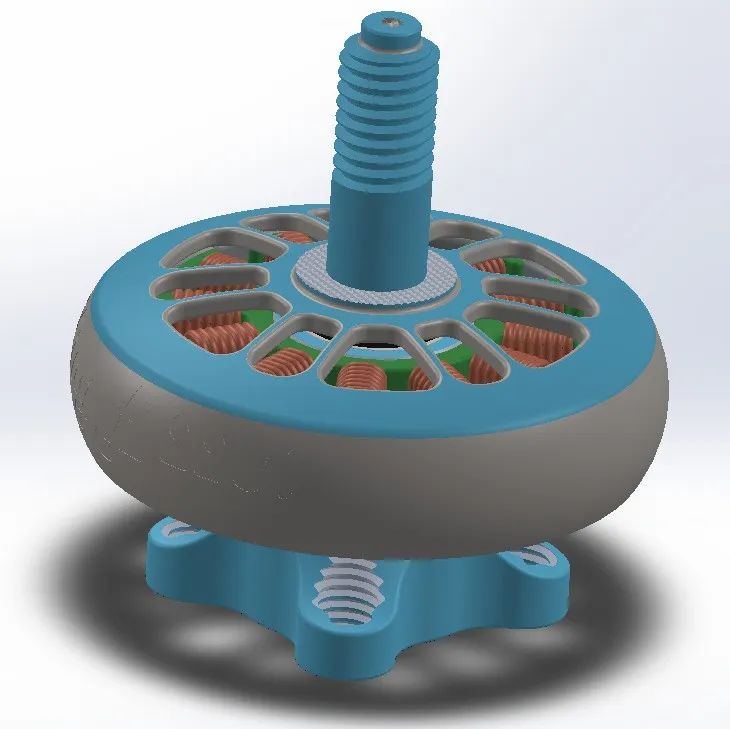 【发动机电机】Xing E 2207无刷直流四旋翼电动机3D数模图纸 Solidworks设计