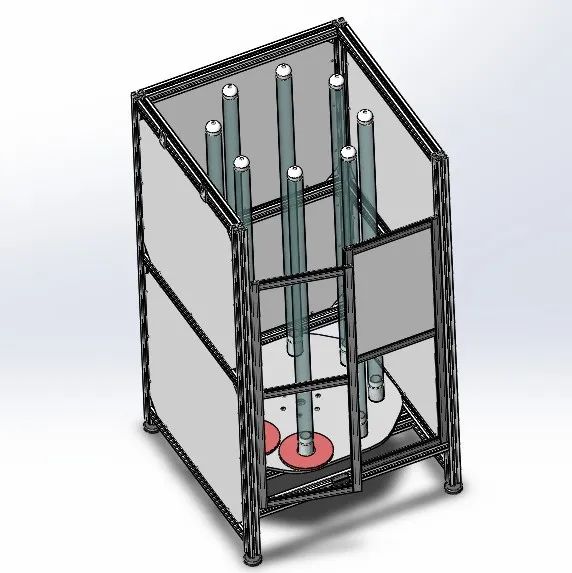 【非标数模】后轮盖自动堆叠设备3D数模图纸 Solidworks设计