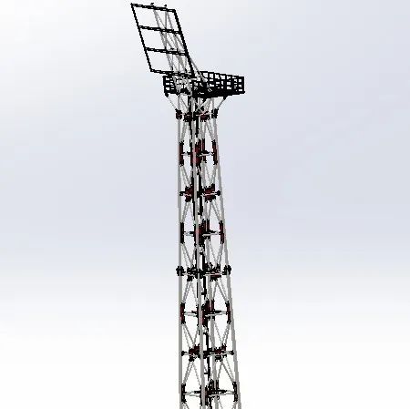 【工程机械】体育场射灯钢结构支架3D数模图纸 STEP格式
