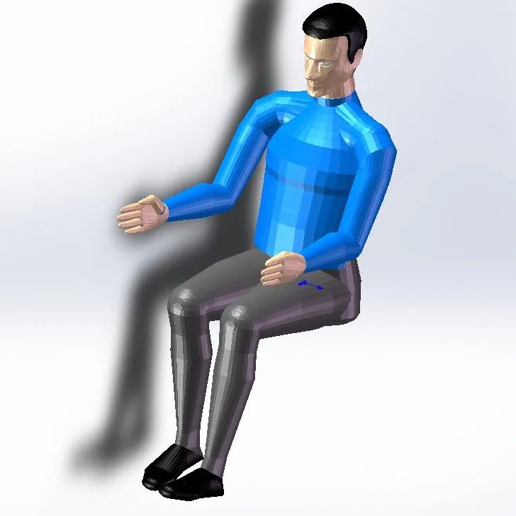 【工程机械】坐着的成年男性人体模型3D图纸 IGS格式