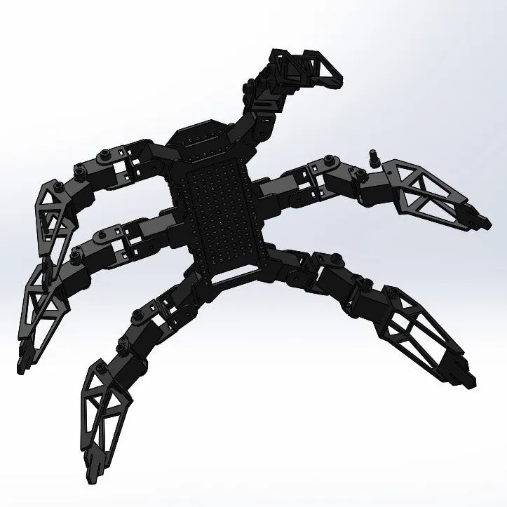 【机器人】Hexapod Robot六足机器人框架结构3D图纸 Solidworks设计