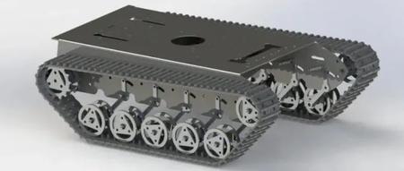 【工程机械】RC UGV履带遥控车底盘结构3D图纸 STEP格式
