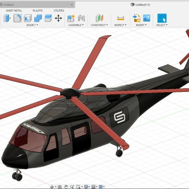 【飞行模型】eknofest直升机简易模型3D图纸 STEP格式