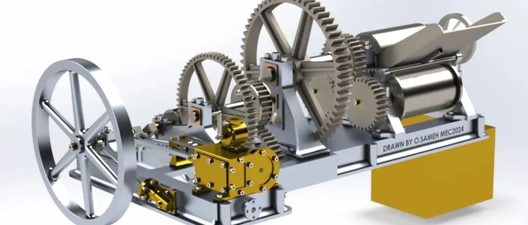 【非标数模】Sugar Cane Mill甘蔗榨汁机构3D图纸 Solidworks设计