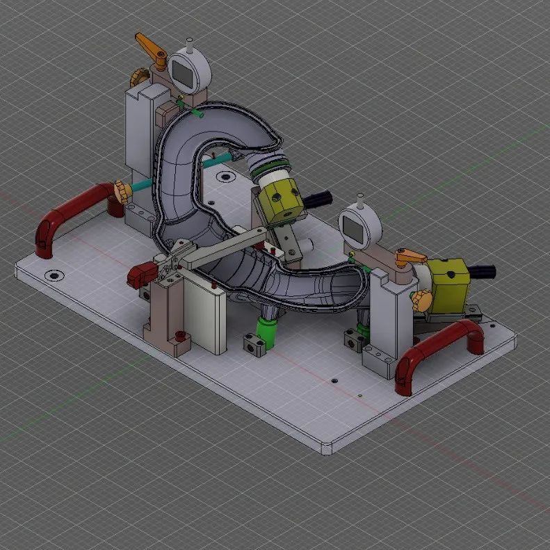 【工程机械】汽车压力管道试验装置3D数模图纸 f3d stp格式