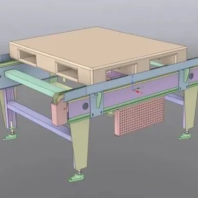 【工程机械】Pallet chain conveyor托盘链板输送机3D数模图纸 