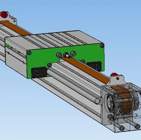 【工程机械】皮带驱动直线运动机构3D数模图纸 STP格式