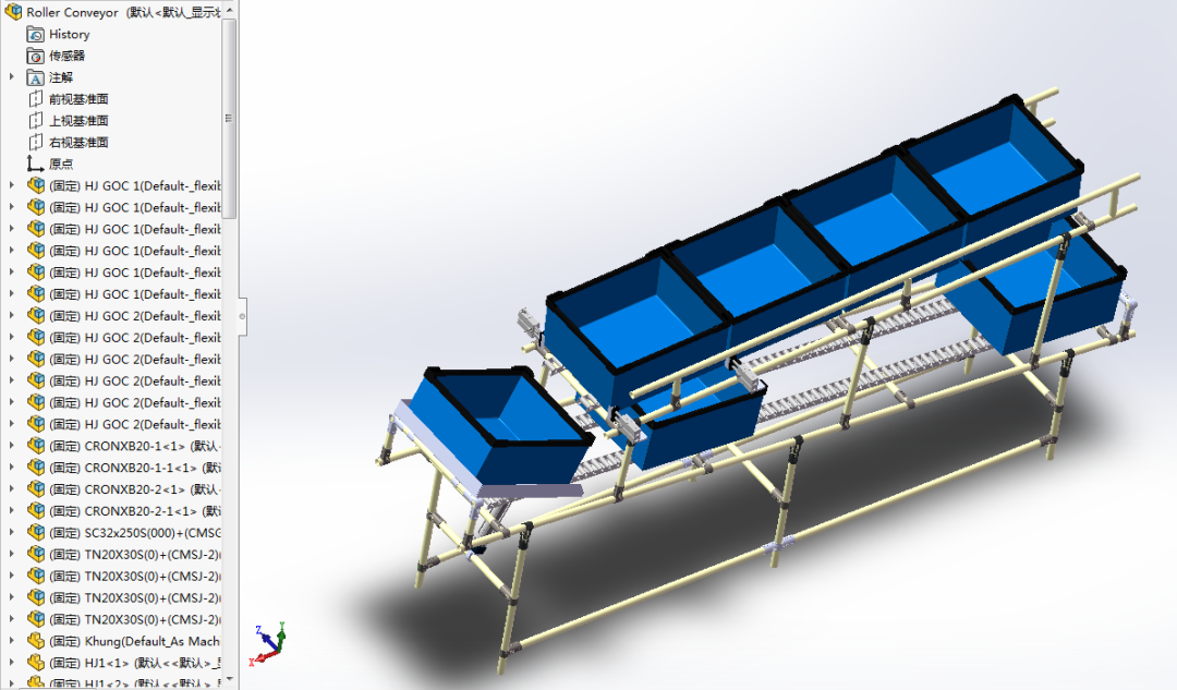 【工程机械】roller Conveyor辊道输送机传送机3d数模图纸 X T Step格式 科普 通用 仿真秀干货文章