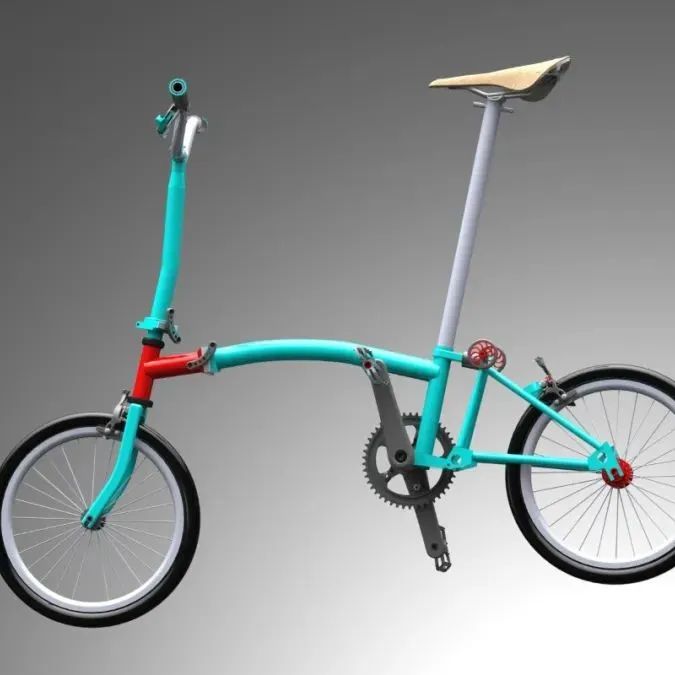 【其他车型】Brompton B75小型折叠自行车3D数模图纸 STEP格式