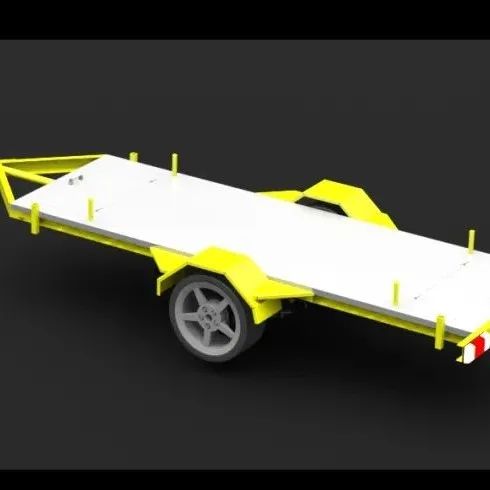【工程机械】wagon for transport运输平板拖车3D数模图纸 STEP格式