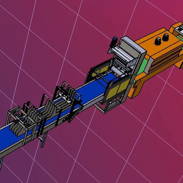 【非标数模】矿泉水瓶瓶装液体膜包机3D数模图纸 step格式