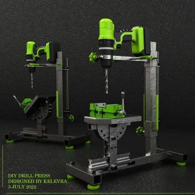 【工程机械】DIY DRILL PRESS自制DIY钻床3D数模图纸 IGS格式