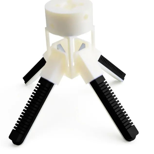 【工程机械】PneuNet 4 actuators四指机械爪3D图纸 STEP格式