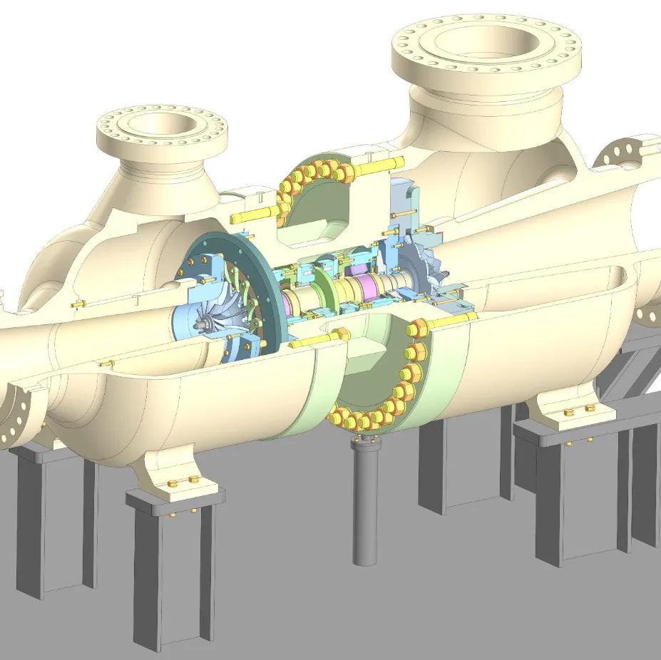 【工程机械】Cryostar MTC透平膨胀机压缩机3D数模图纸 STP格式