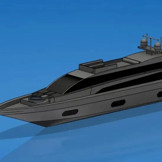 【海洋船舶】Sunseeker Type Yacht简易游艇模型3D图纸 STEP STL格式