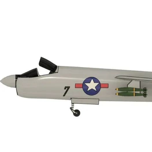 【飞行模型】Chance-Vought F-8 Crusader战斗机简易模型3D图纸 STEP