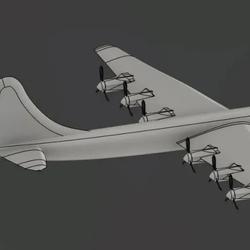 【飞行模型】Convair B-36 Peacemaker轰炸机简易模型3D图纸 