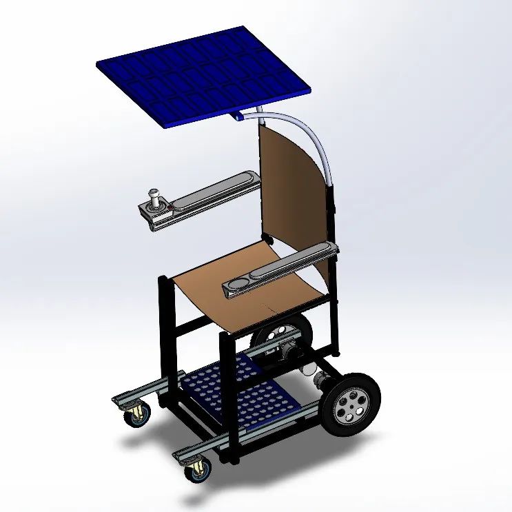 【工程机械】electric-wheelchair简易改装轮椅3D图纸 Solidworks设计
