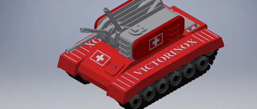【武器模型】Swiss Army Tank瑞士坦克简易模型3D图纸 INVENTOR设计 