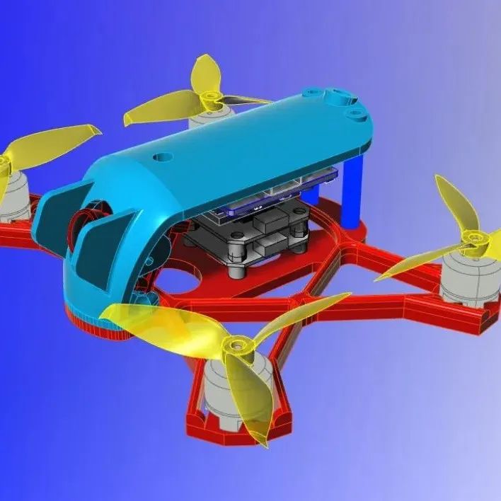 【飞行模型】140 Copter HDZero四轴飞行器造型3D图纸 RHINO设计 附STP格式