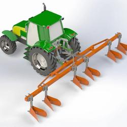 【农业机械】甘蔗种植槽开槽机3D数模图纸 STEP格式
