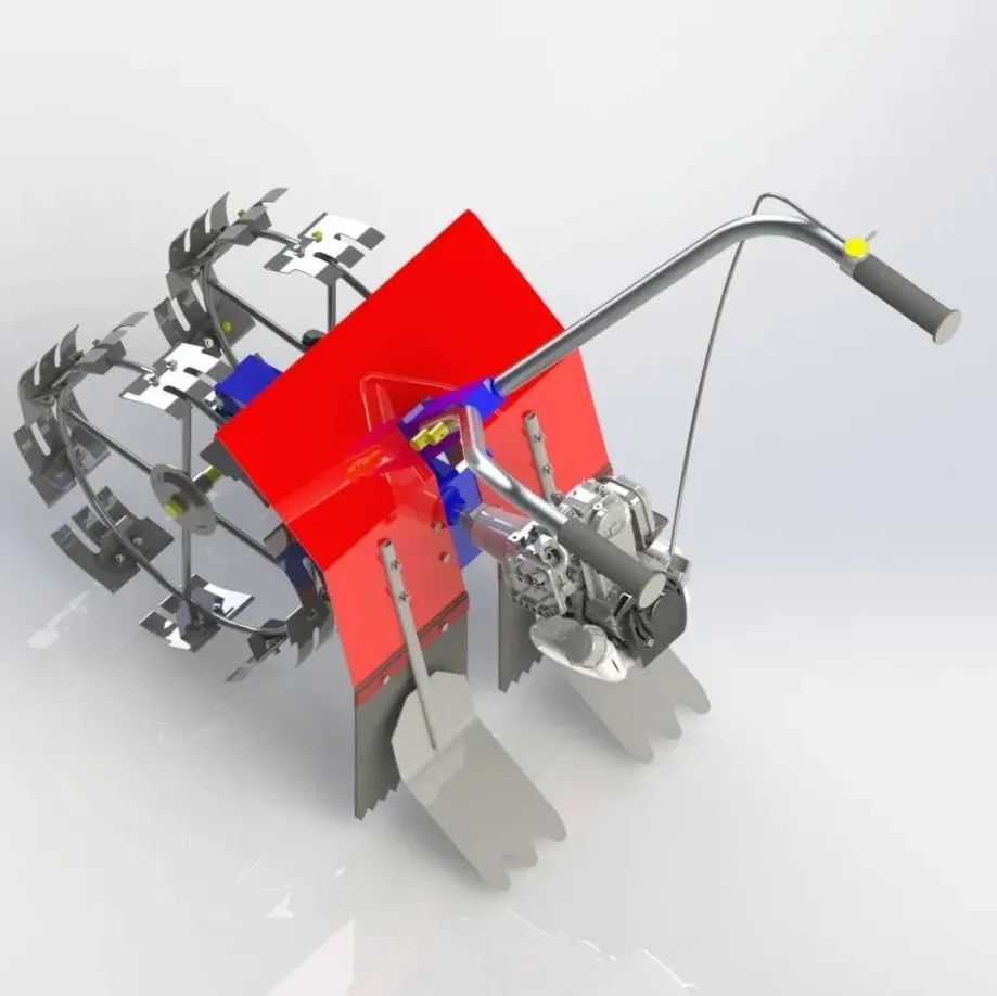 【农业机械】Power Weeder动力除草机3D数模图纸 STEP格式