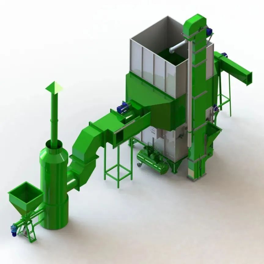 【农业机械】Grain vertical dryer立式谷物干燥机3D数模图纸 STEP格式