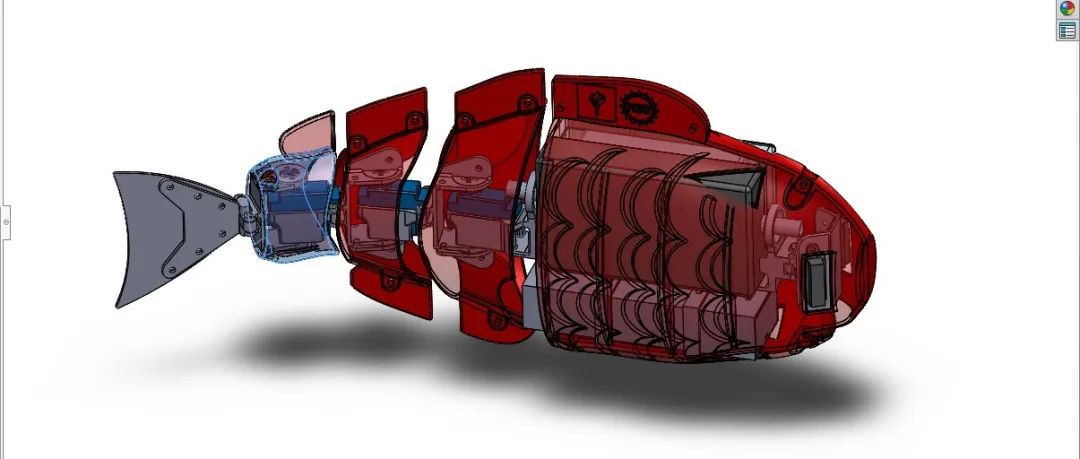 【机器人】Commodore仿生机械鱼3D数模图纸 Solidworks设计