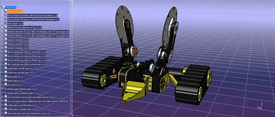 【机器人】Royal Reptile战斗机器人车3D图纸 STEP格式