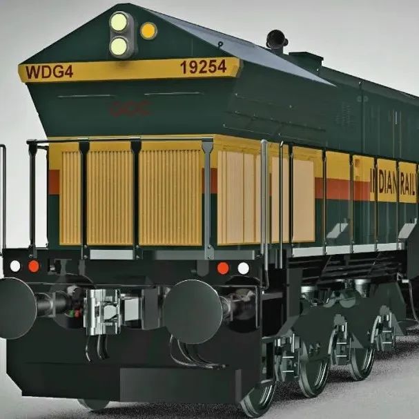 【其他车型】印度WDG-4级机车火车头3D图纸 STEP格式